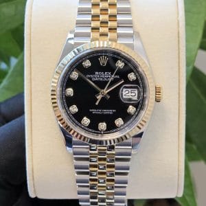 Mint 2019 Rolex Datejust Jubilee Black Dial w 10 Point Diamonds 36mm
