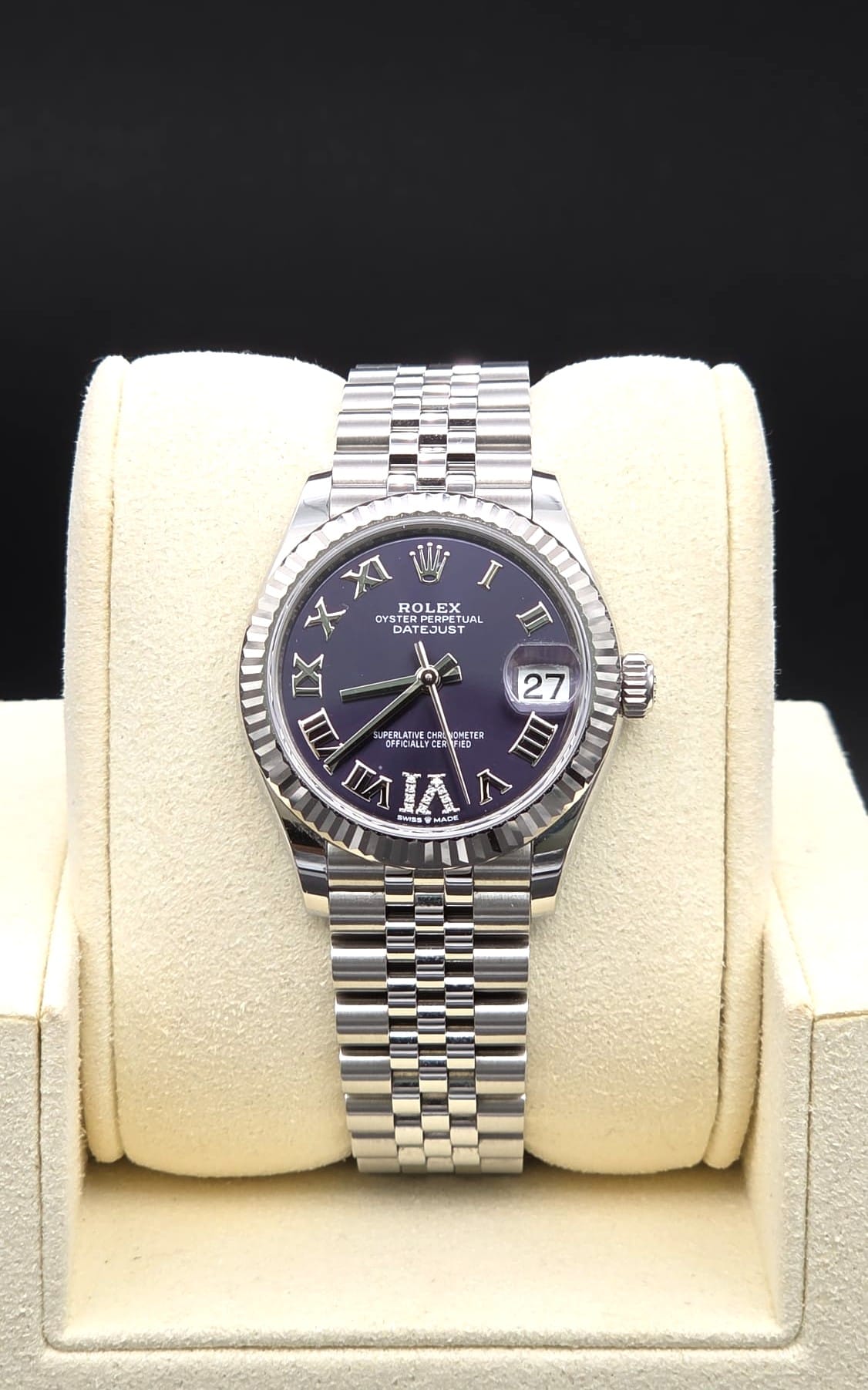 Mint 2023 Rolex Datejust Jubilee 278274 Aubergine W VI Diamonds 31mm