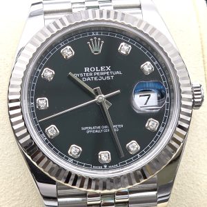 Alternative view of Mint 2022 Rolex Datejust Jubilee 126334 Black w 10 Point Diamonds Dial 41mm