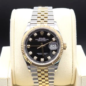 Mint 2019 Rolex Datejust Jubilee Black Dial w 10 Point Diamonds 36mm