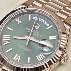 Alternative view of LINB DEC 2025 Datejust President Olive Green Roman 40 228235