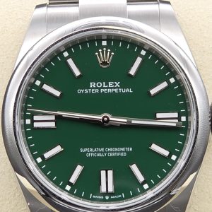 Alternative view of New 2025 Rolex Oyster Perpetual 134300 Green Dial 41mm