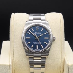 Pre-owned 2023 Rolex Oyster Perpetual 34 Blue 124200